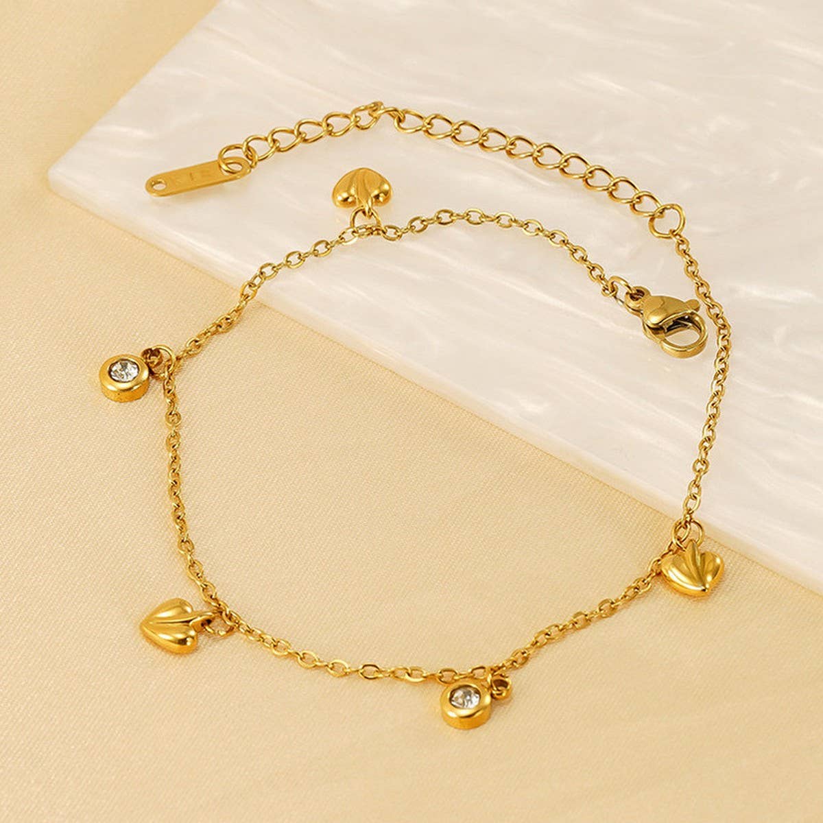 18K titanium steel bracelet with a love bracelet