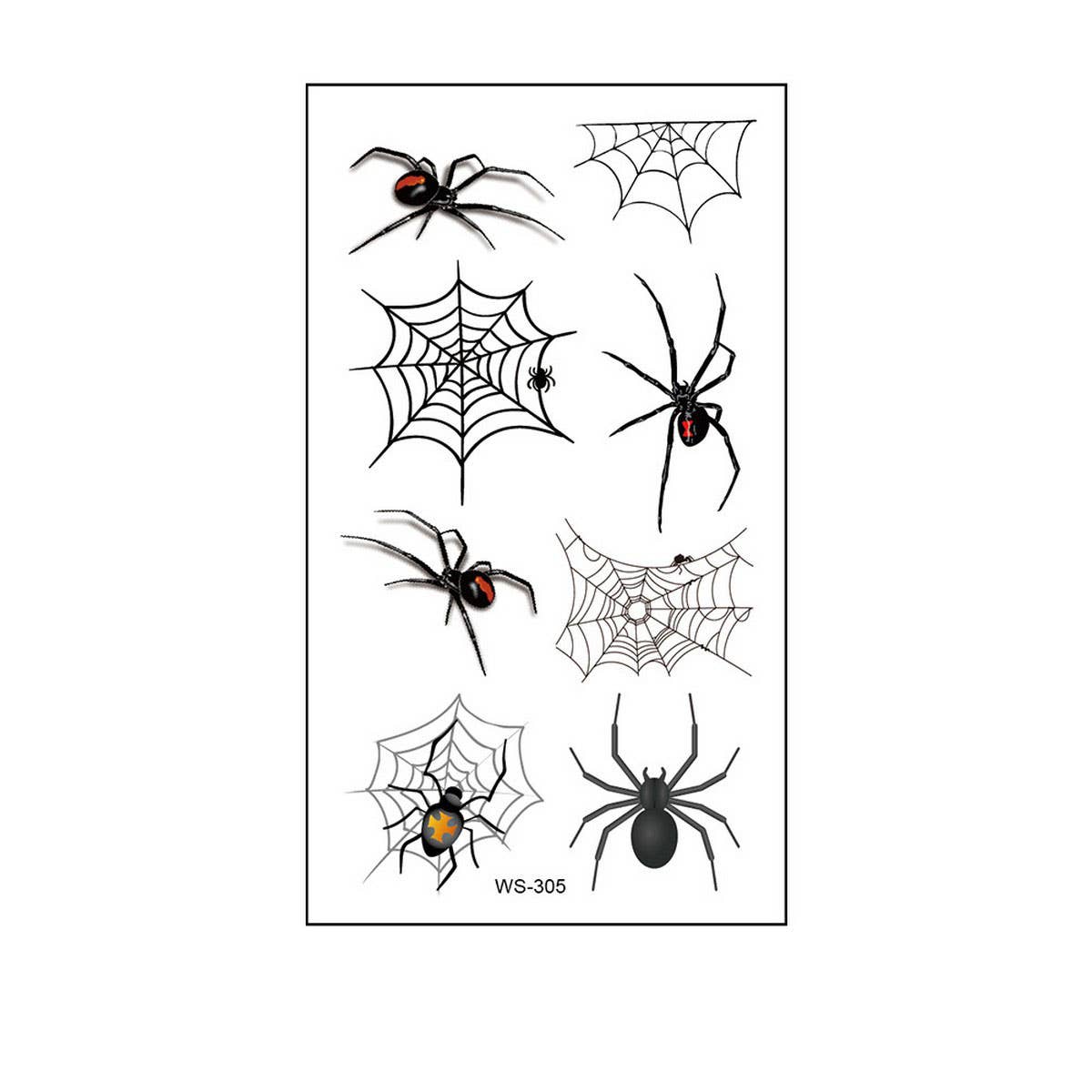Waterproof 3D Spider & Web Tattoos for Halloween