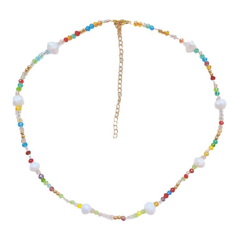 Baroque pearl natural stone necklace