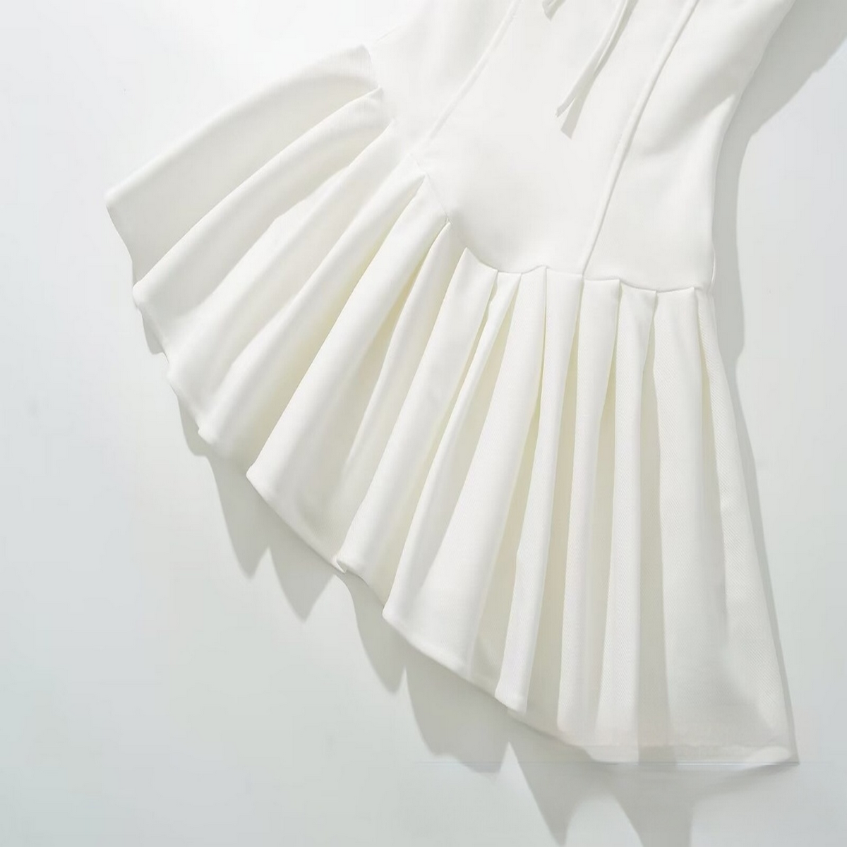 Ruffle Trim Knit Dress - French Fit & Flare Style