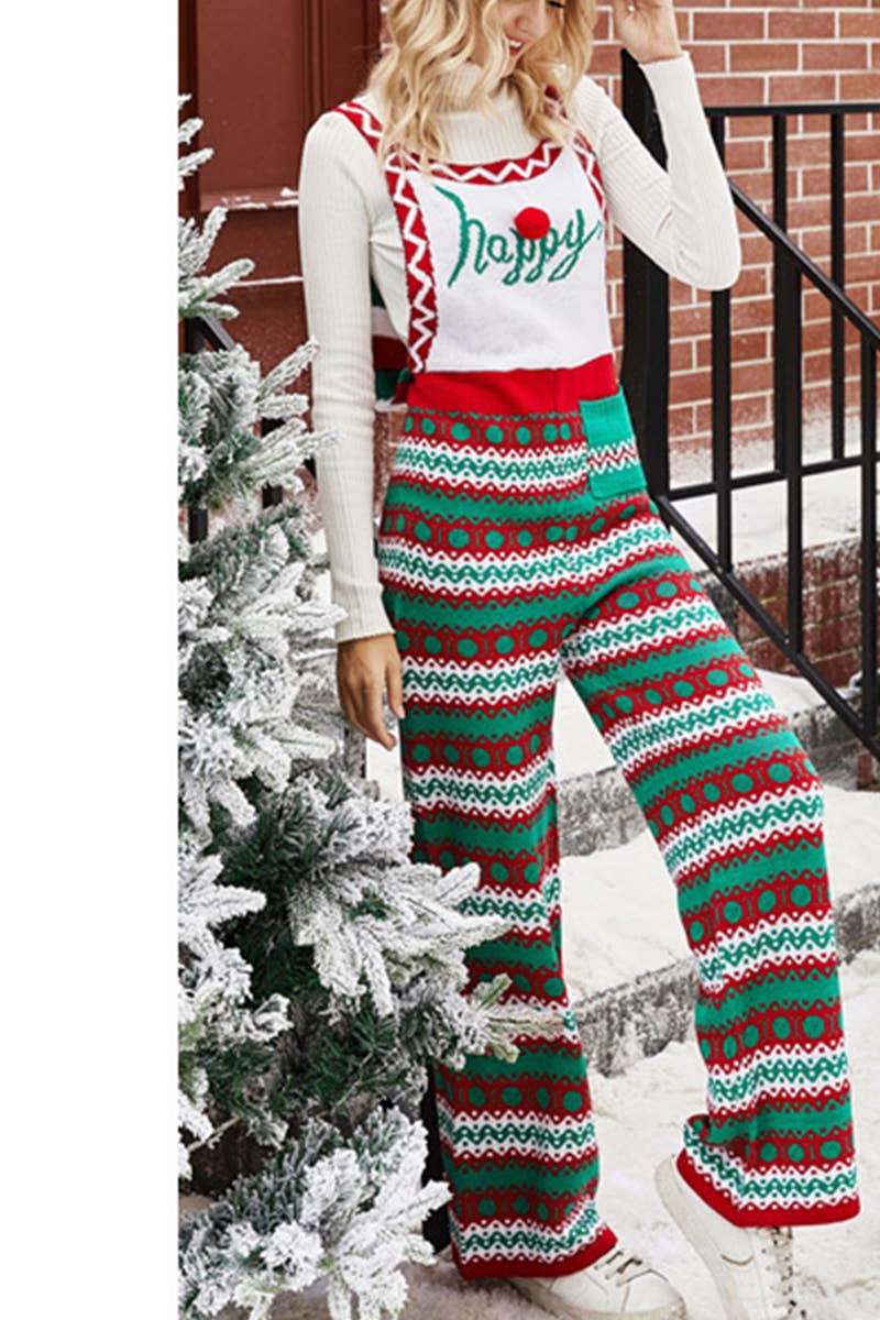 WOMEN CHRISTMAS SNOWFLAKE PRINTING JUMPSUIT_CWSJS0163