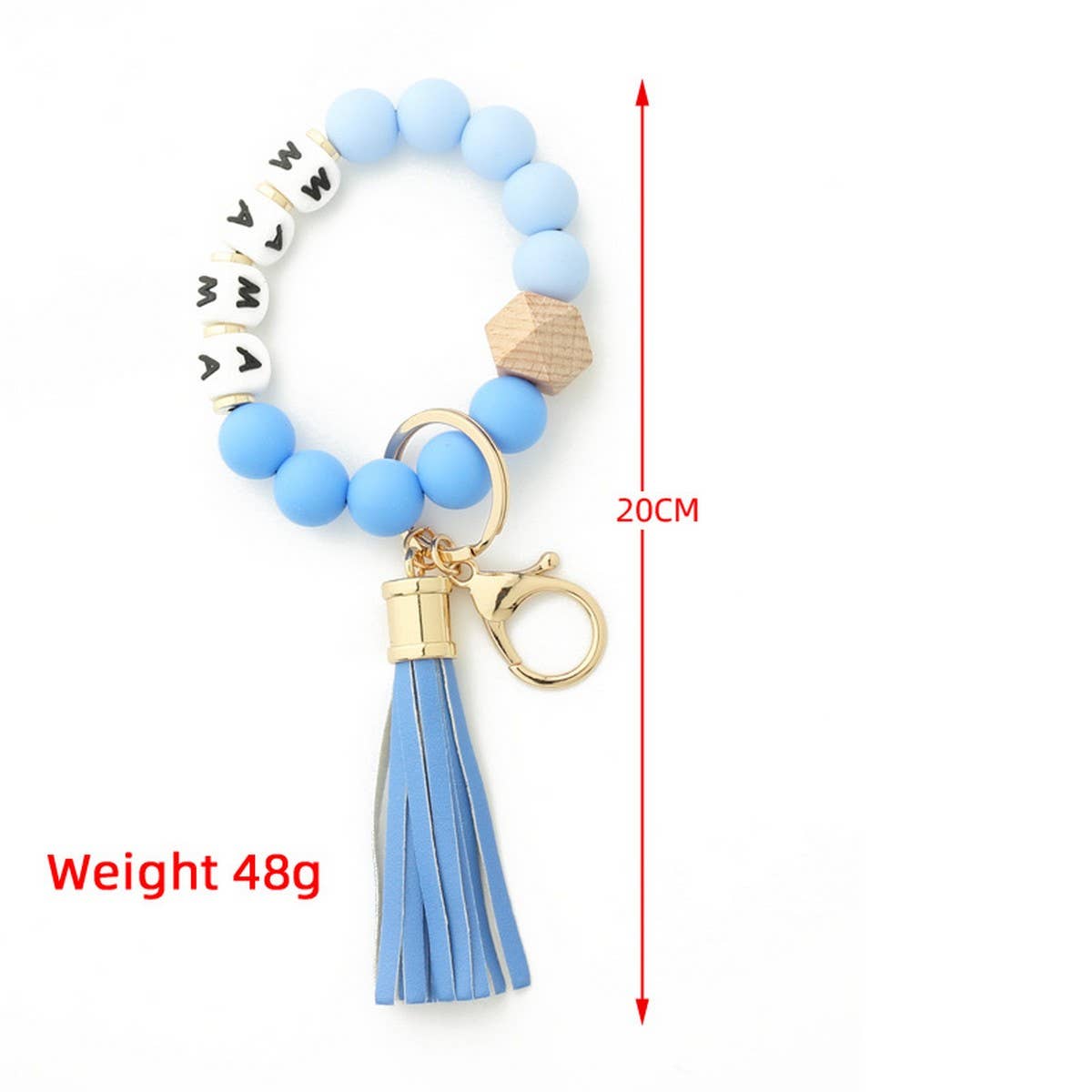 Silicone Bead Bracelet Keychain for Women