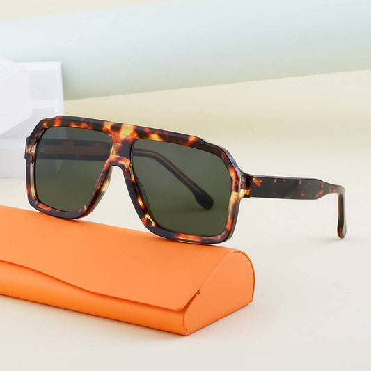 RETRO ACRYLIC INSERT LARGE SQUARE FRAME SUNGLASSES_CWASG0722