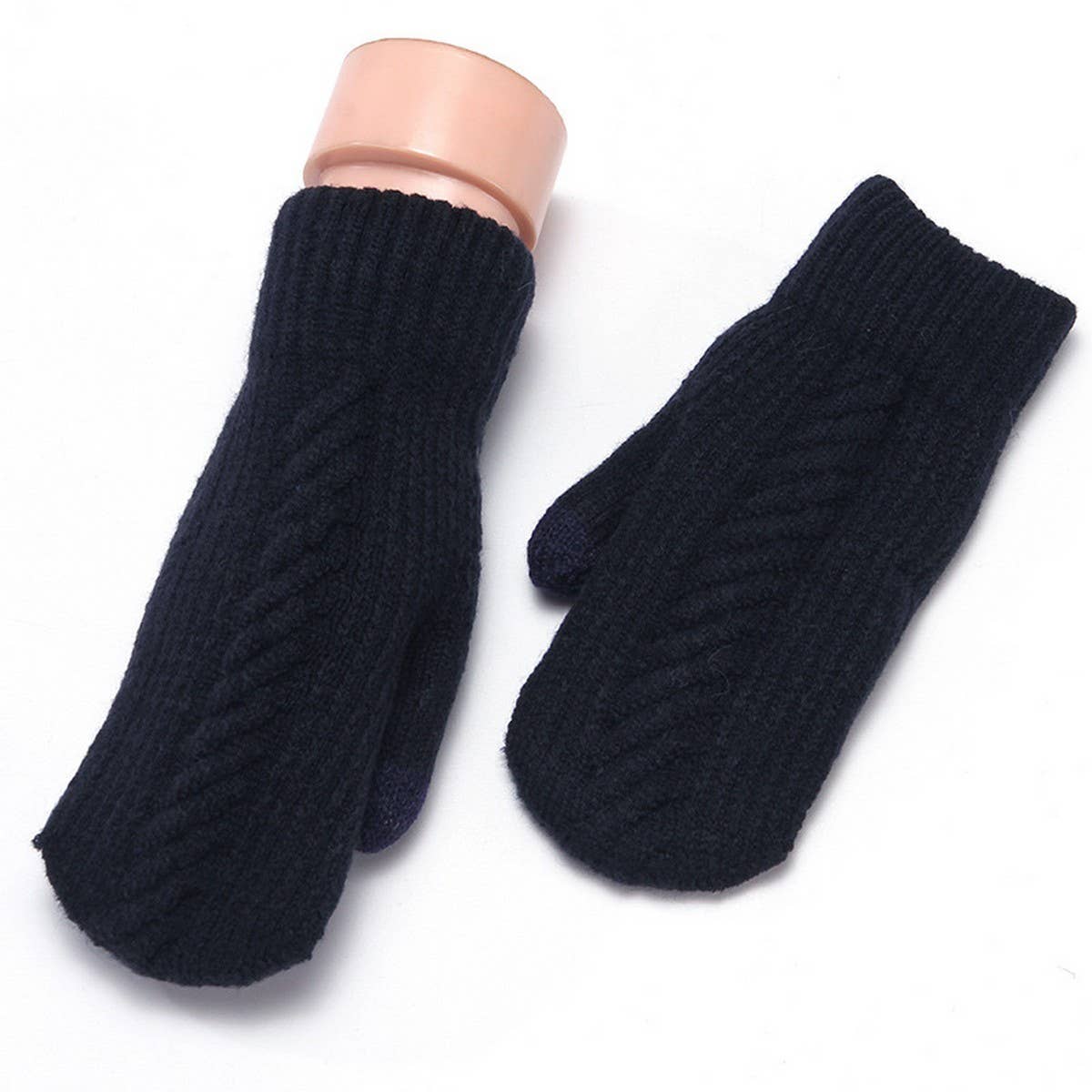 WINTER WOMEN'S CUTE THICK KNIT TOUCHSCREEN GLOVES_CWAG0271