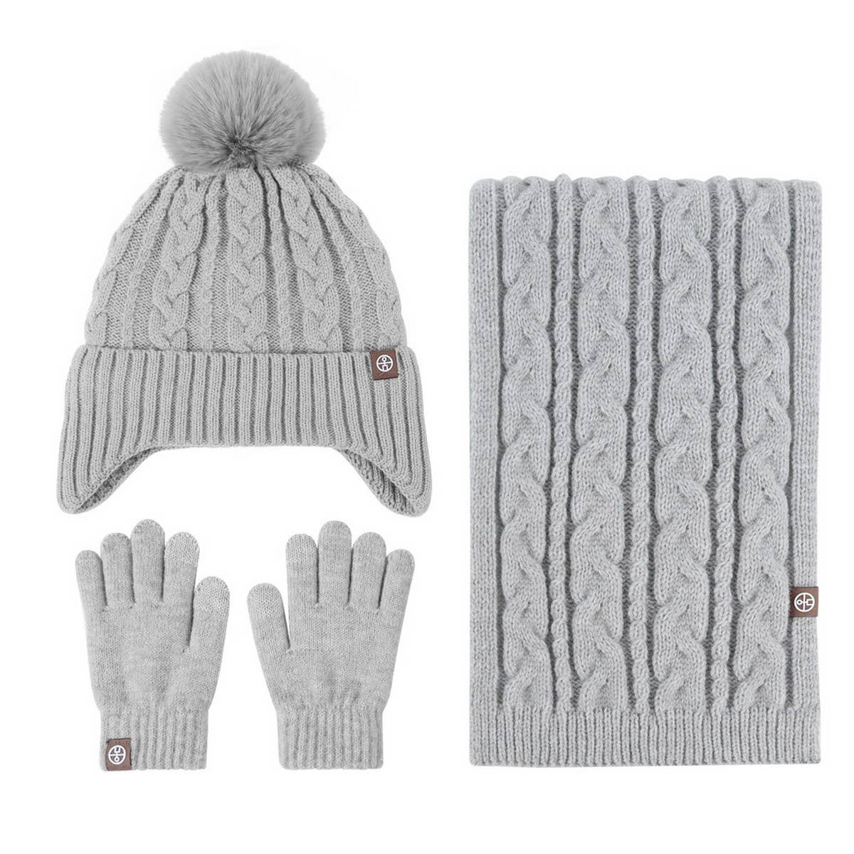 CHILDREN'S HAT SCARF AND GLOVES THREE-PIECE SET