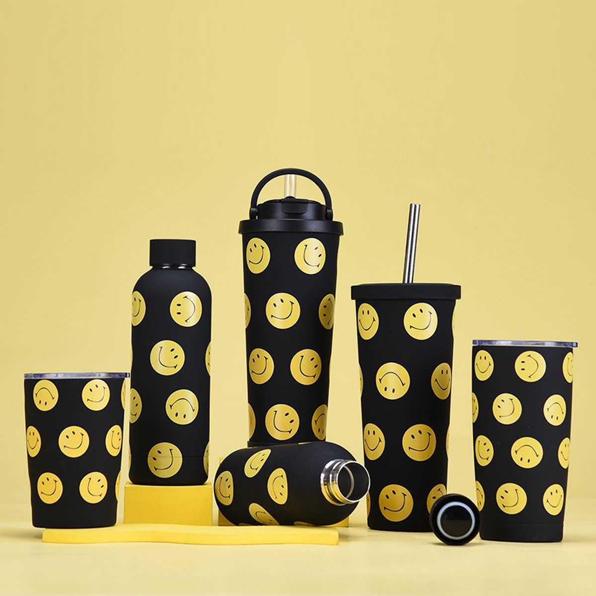 NEW SMILING FACE STAINLESS STEEL THERMOS CUP