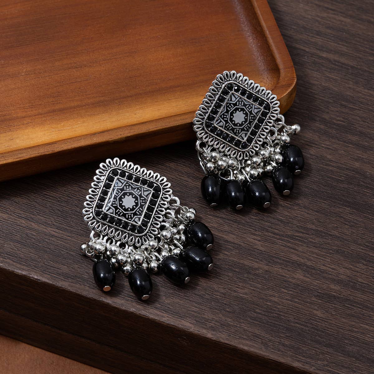 VINTAGE BELL TASSEL PENDANT EARRINGS