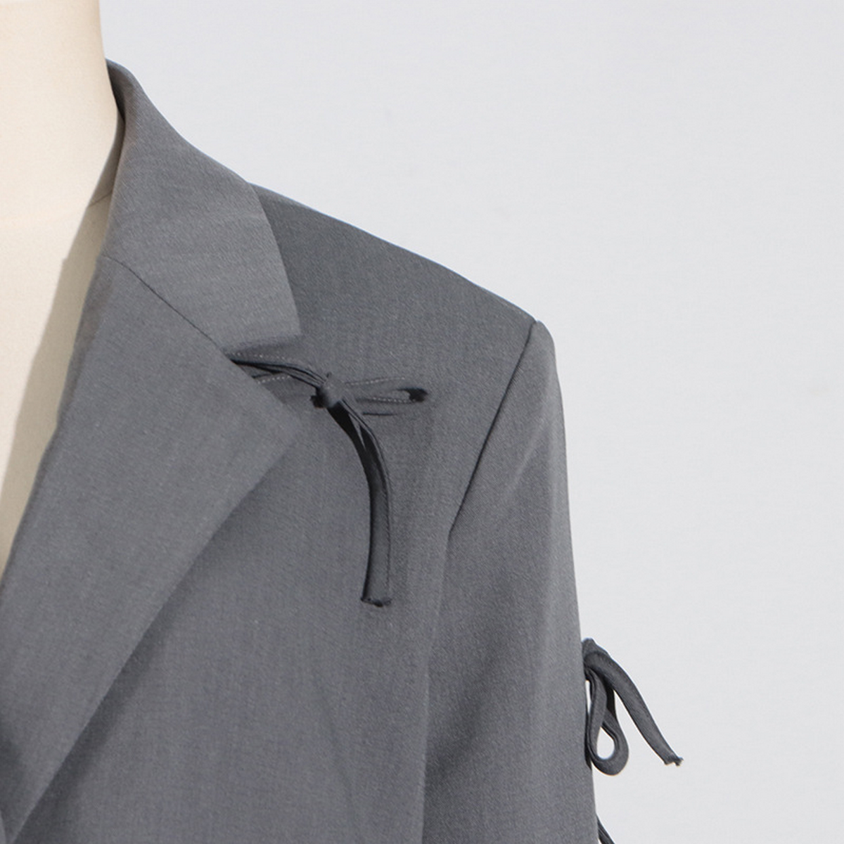 Bow Detail Blazer ??Slim Fit Comfy Spring Coat_CWOCO1236