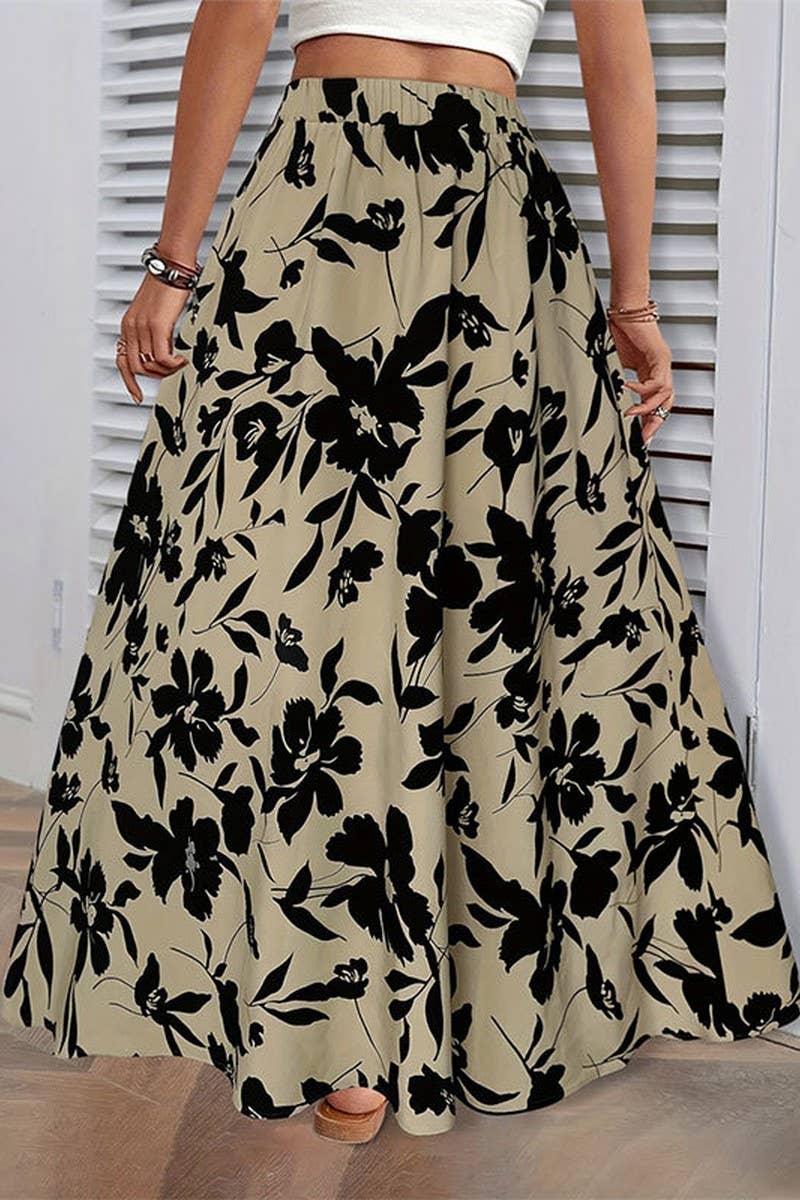 CWBLS0436_SUMMER TEMPERAMENT DRAPE PLEATED SKIRT