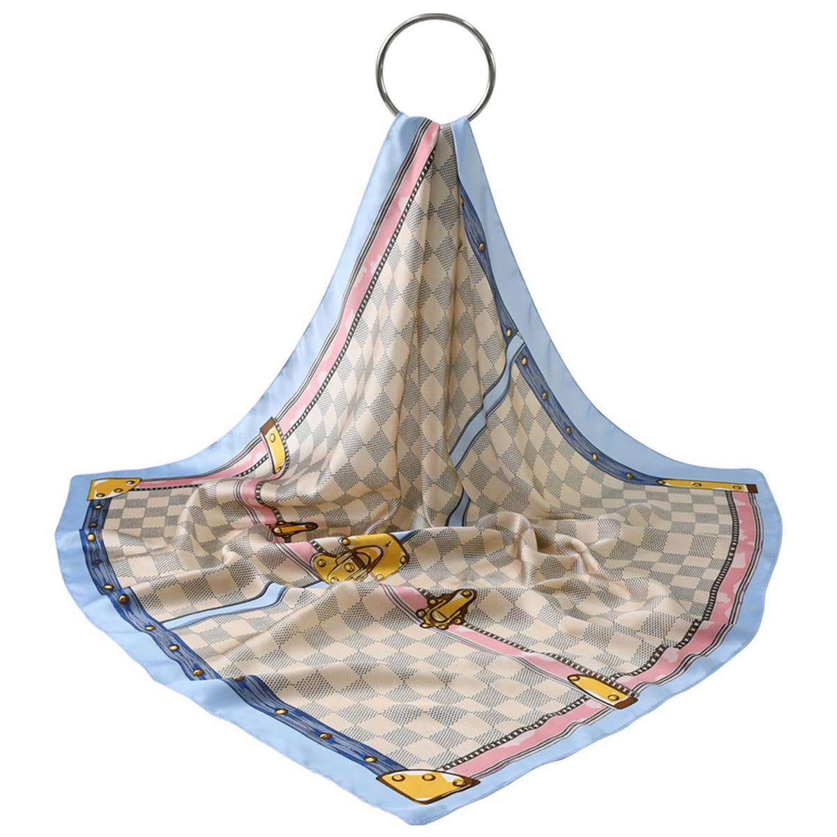 Retro Plaid 70cm Square Scarf Neck Hair Wrap_CWASC1175