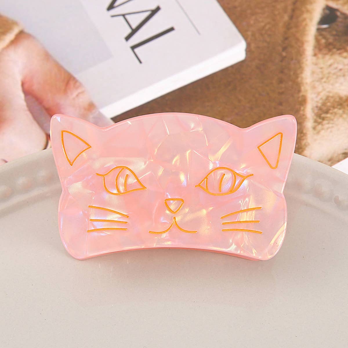 Acrylic Medium Cat Hair Claw Clip for Bangs_CWAHA0992