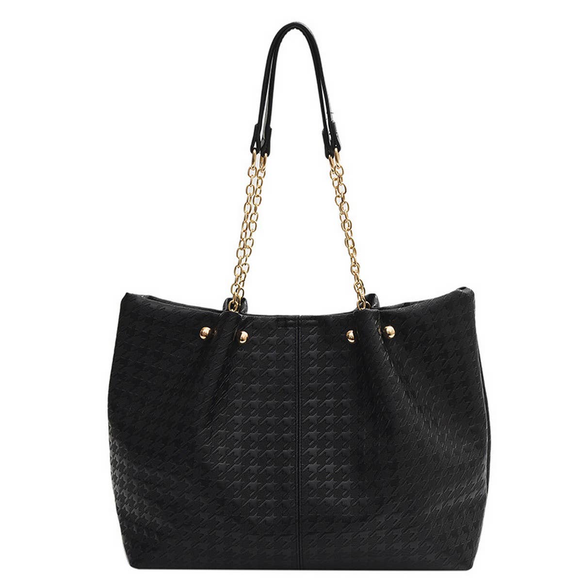 WOMEN SOLID COLOR PLAID TOTE BAG_CWAB1594