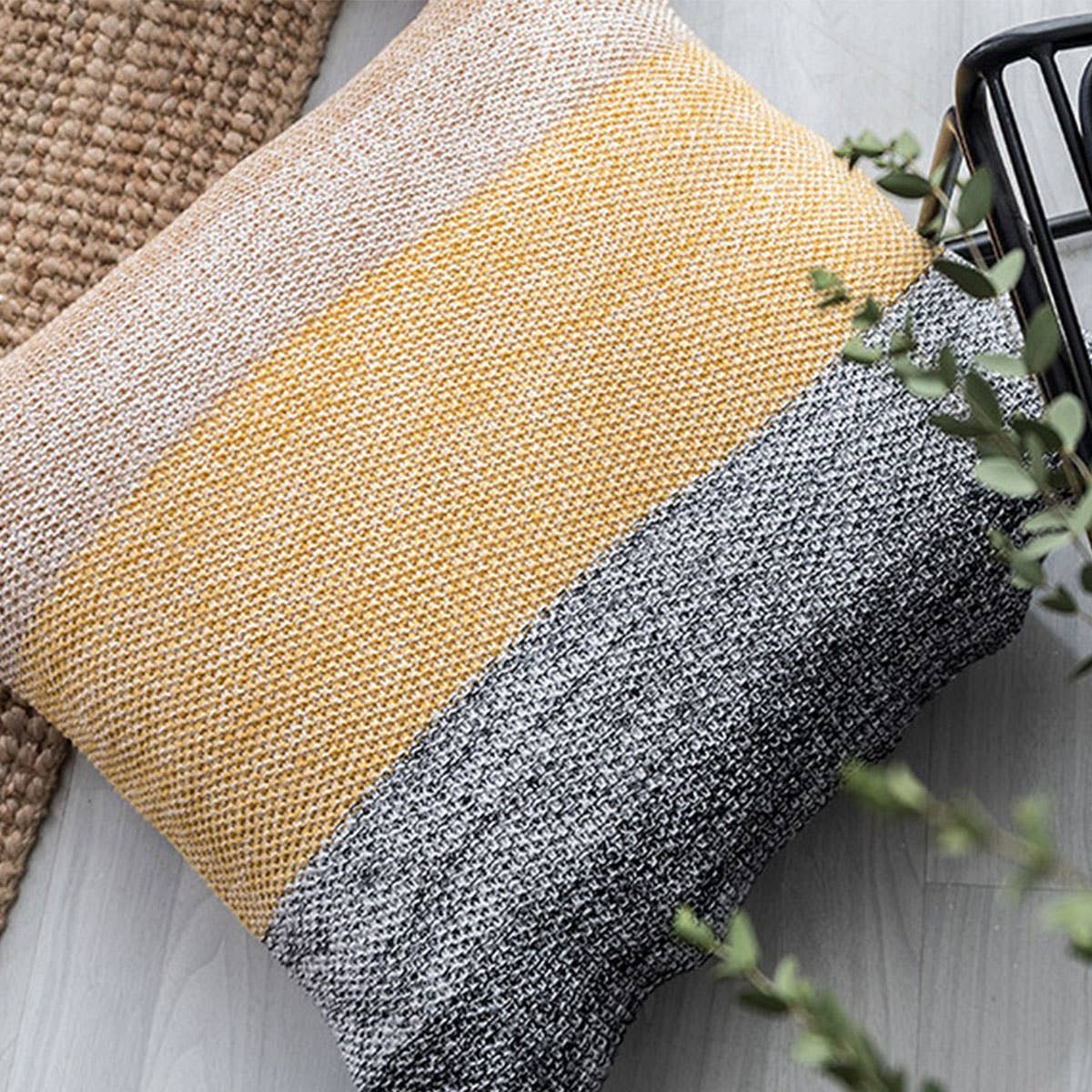 NEW FOUR-COLOR GRADIENT THROW BLANKET SOFA COVER