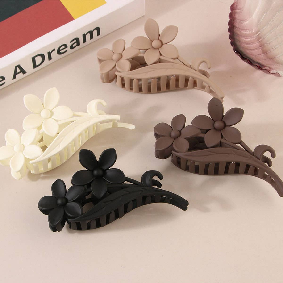 Vintage flower hair clip High touch large grip clip