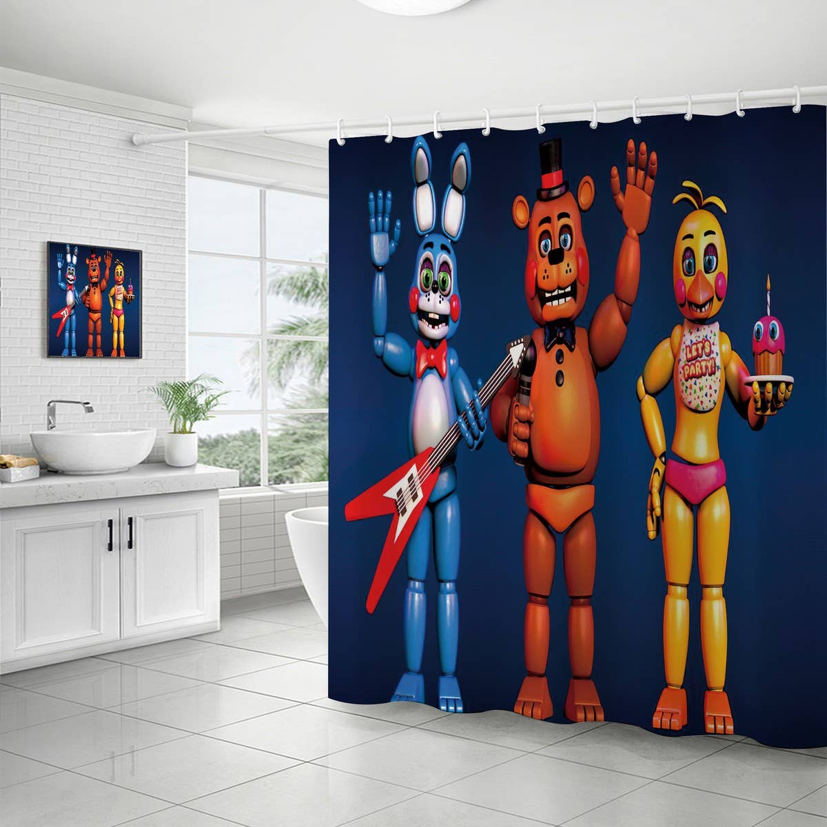 CARTOON PRINT SHOWER CURTAIN_CWMM1792