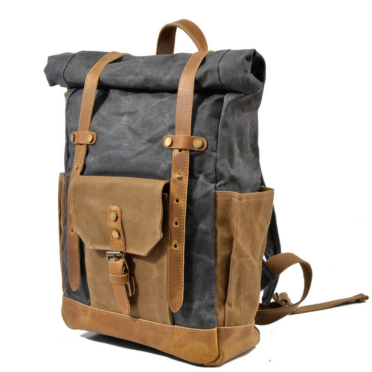 Retro Waterproof Canvas Hiking Backpack_CWAB5523
