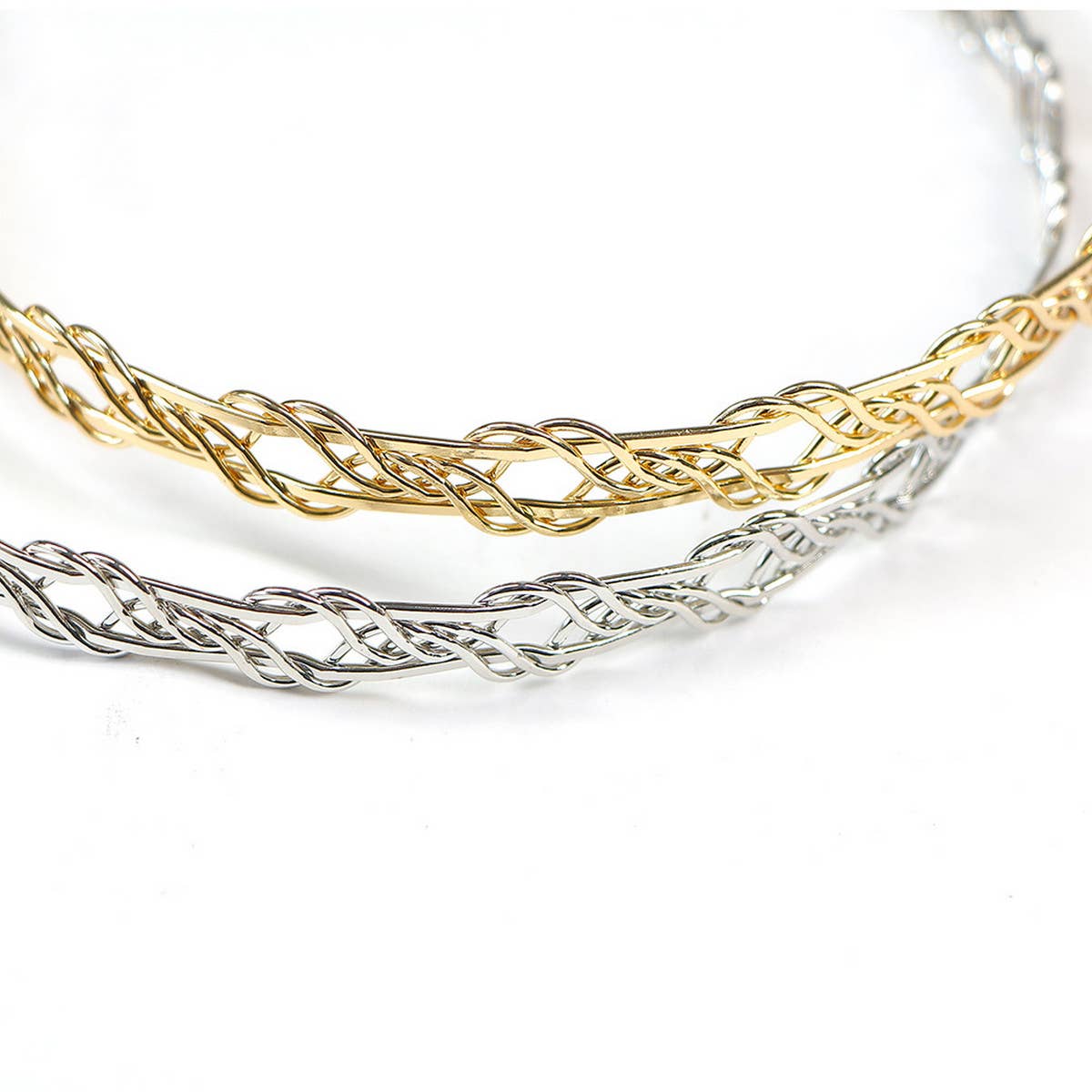 ELECTROPLATED LINEAR WRAP HEADBAND_CWAHA0977