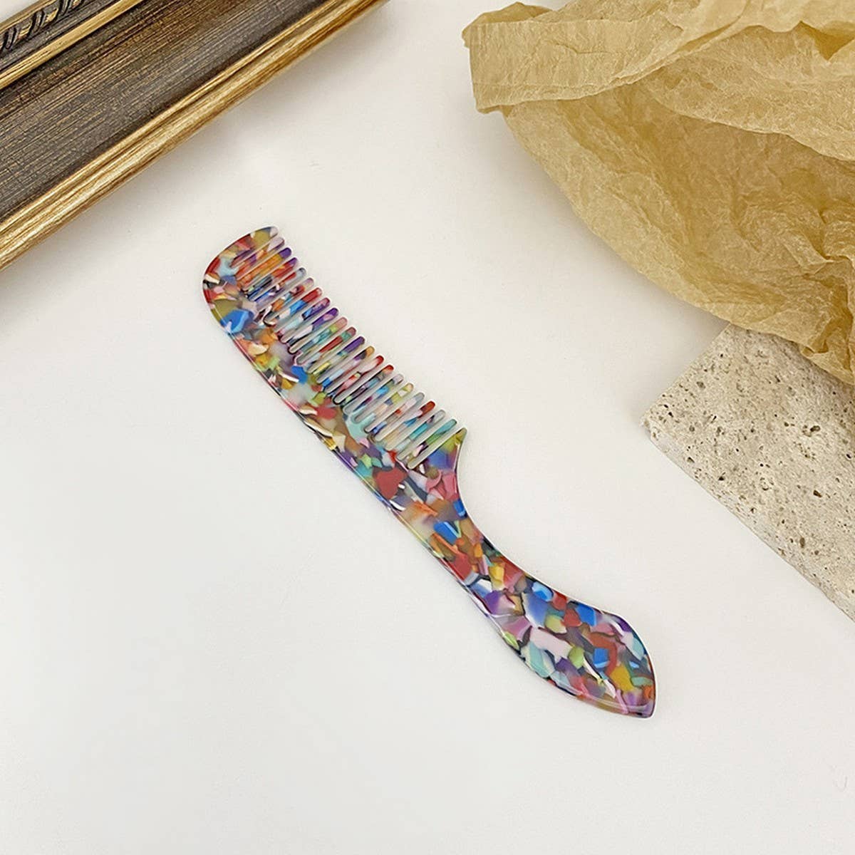 Acetate Handheld Comb Vintage Commuter Style_CWMM6445