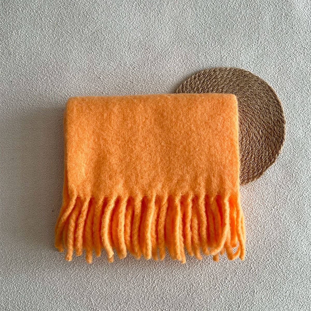 Red Wool Blend Scarf for Winter ??Soft & Warm_CWASC2282