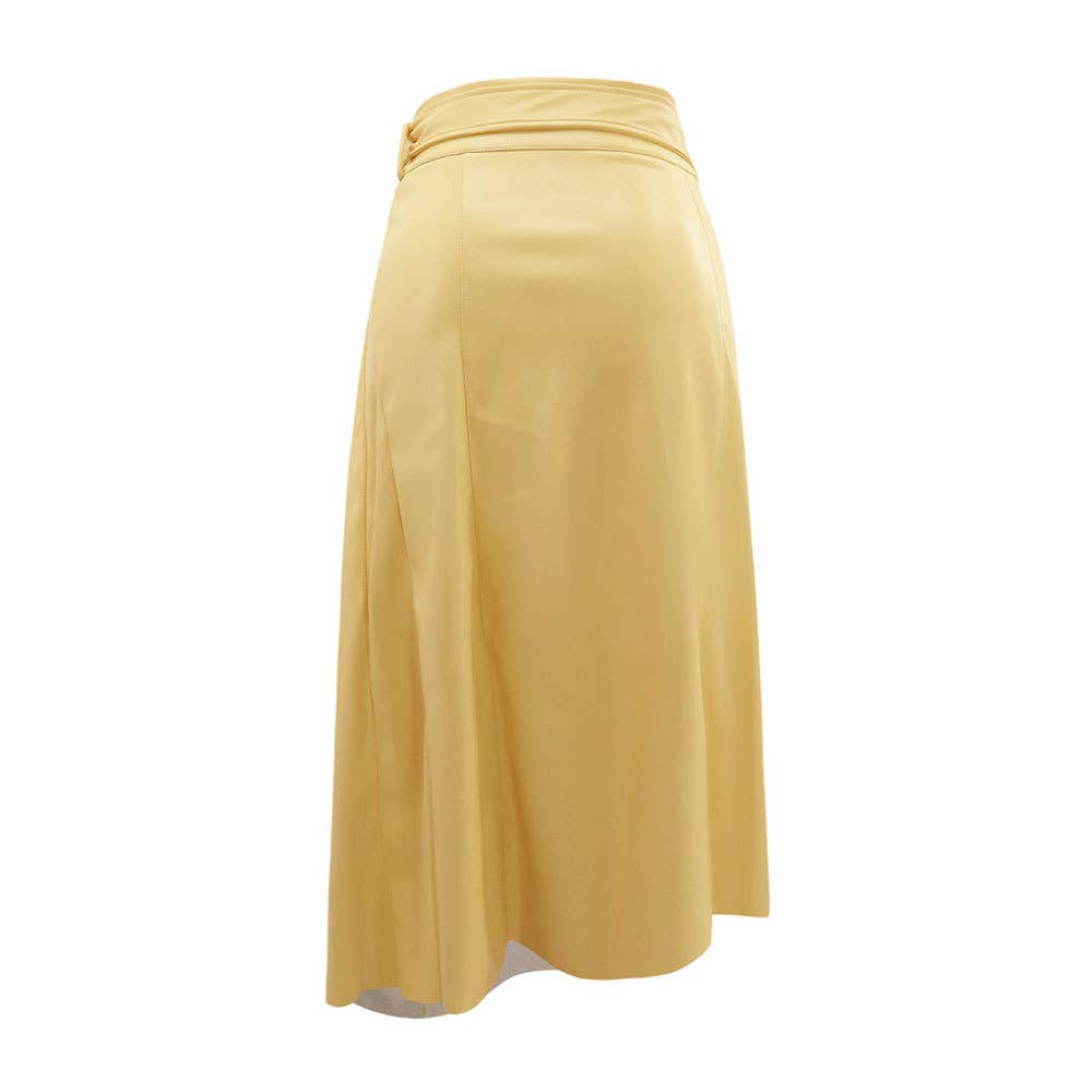 PU LEATHER FASHION TREND IRREGULAR SWING SKIRT