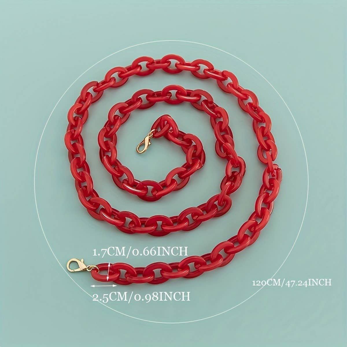 47" Oval 0.67*0.98" Acrylic Chain Bag Strap_CWMM5099