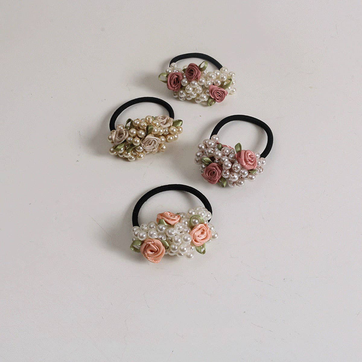 Cute Floral Pearl Hair Tie for Sweet Girls