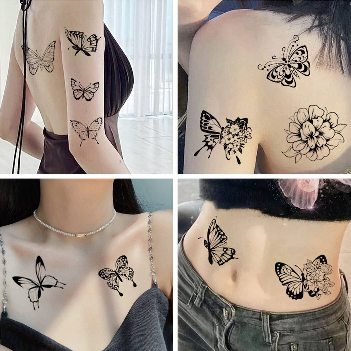 Black Butterfly Tattoo Stickers ??Chic & Sexy_CWMM8228