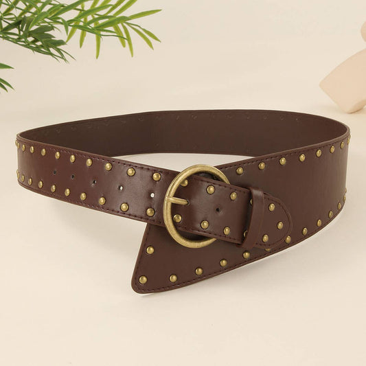 Retro-style personalized rivet belt