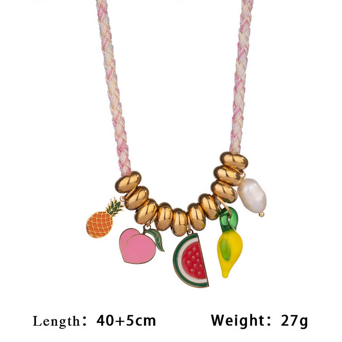 Colorful Fruit Bead Rope Necklace & Bracelet