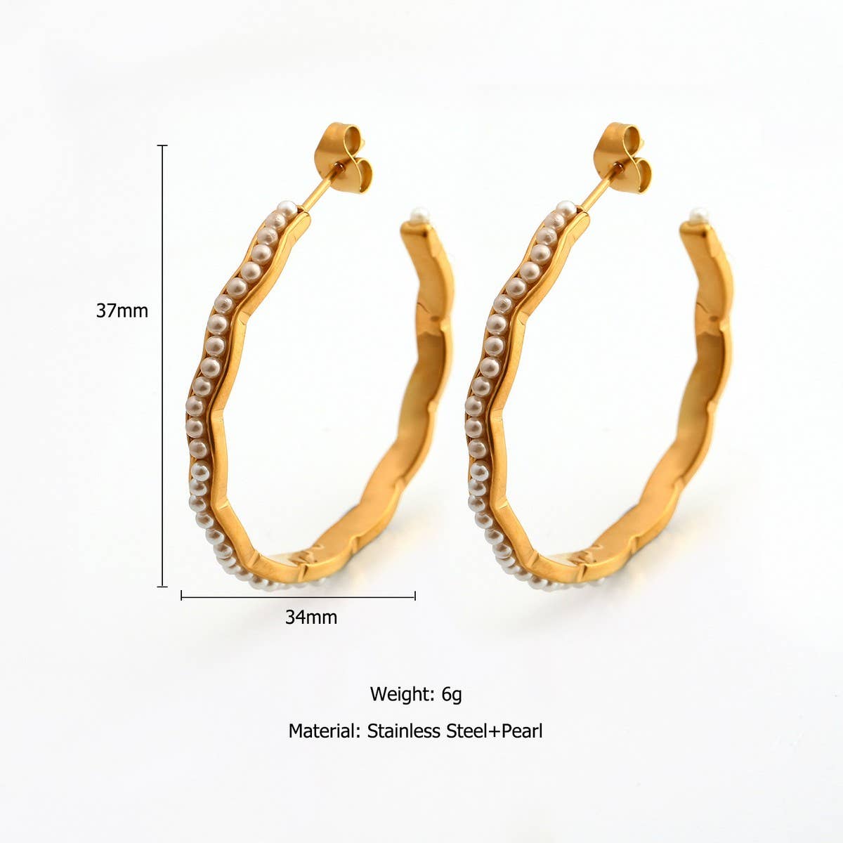 Pearl Stainless Steel Earrings Luxury Design_CWMM8898