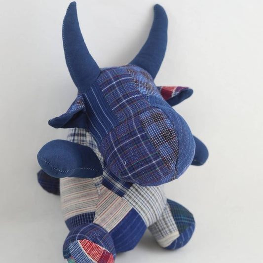 Indigo Dye Handmade Patchwork Animal Plush Toy