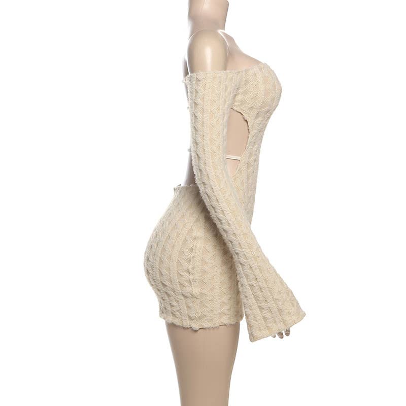 One-shoulder,backpack-butt exposed dress