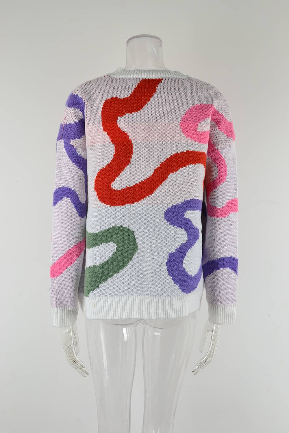 STYLISH CREW NECK SWEATER GEOMETRIC SWEATER