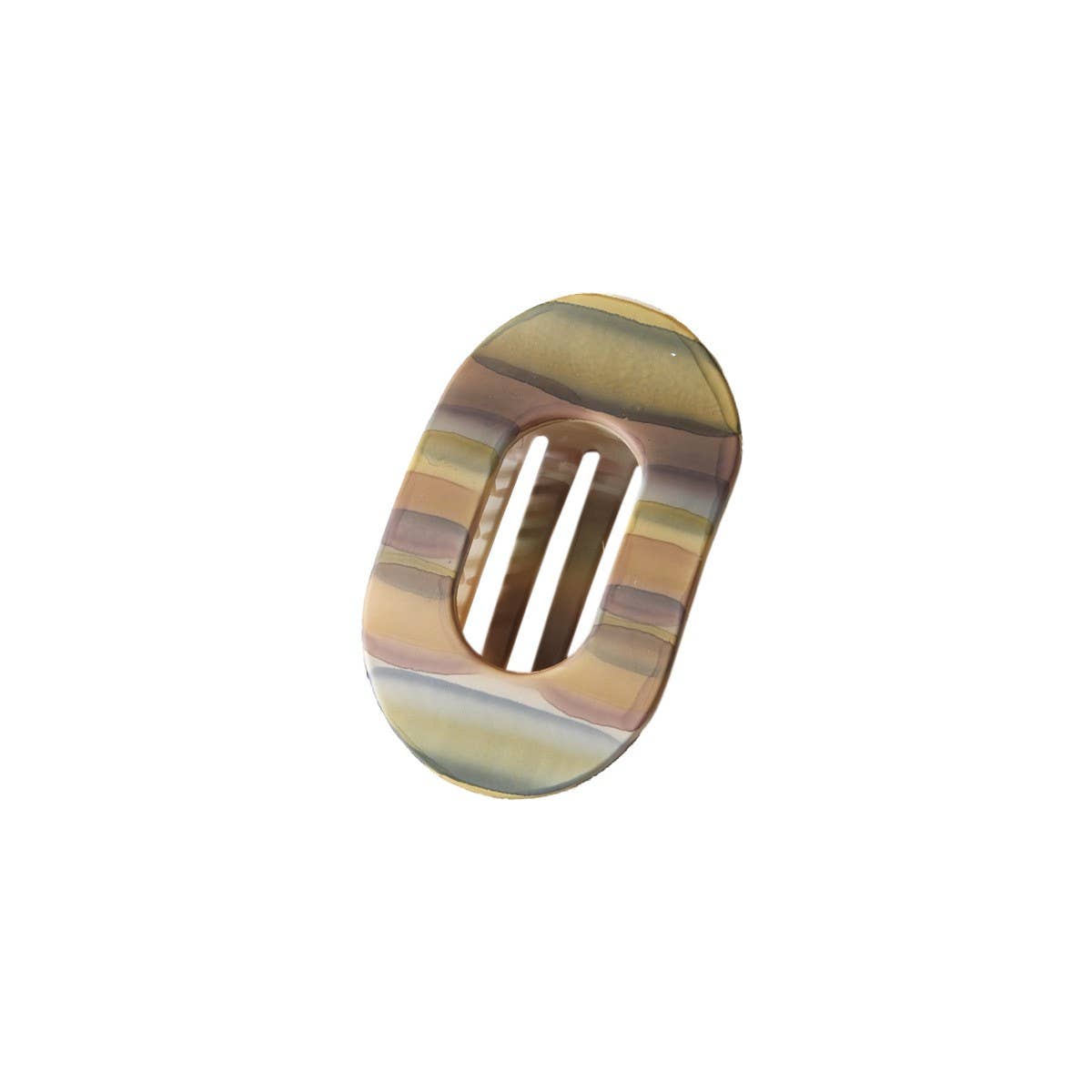 CWAHA07415_IRIDESCENT OVAL HAIR CLAW CLIP STRONG GRIP