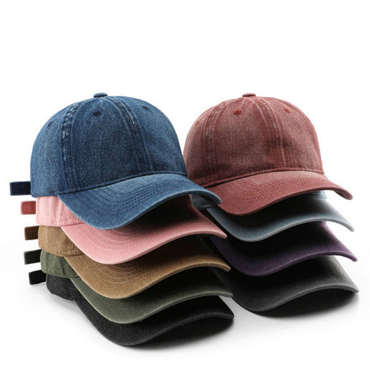 Autumn Winter Washed Denim Baseball Cap, Unisex_CWAH2824