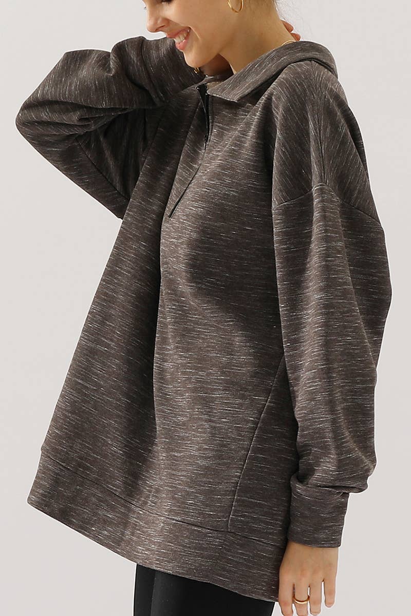 WOMEN SOLID ZIPPER COLLAR SHIRT_CWOHOL420