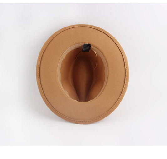 SOLID ENGLISH WOOLEN FLAT JAZZ TOP HAT