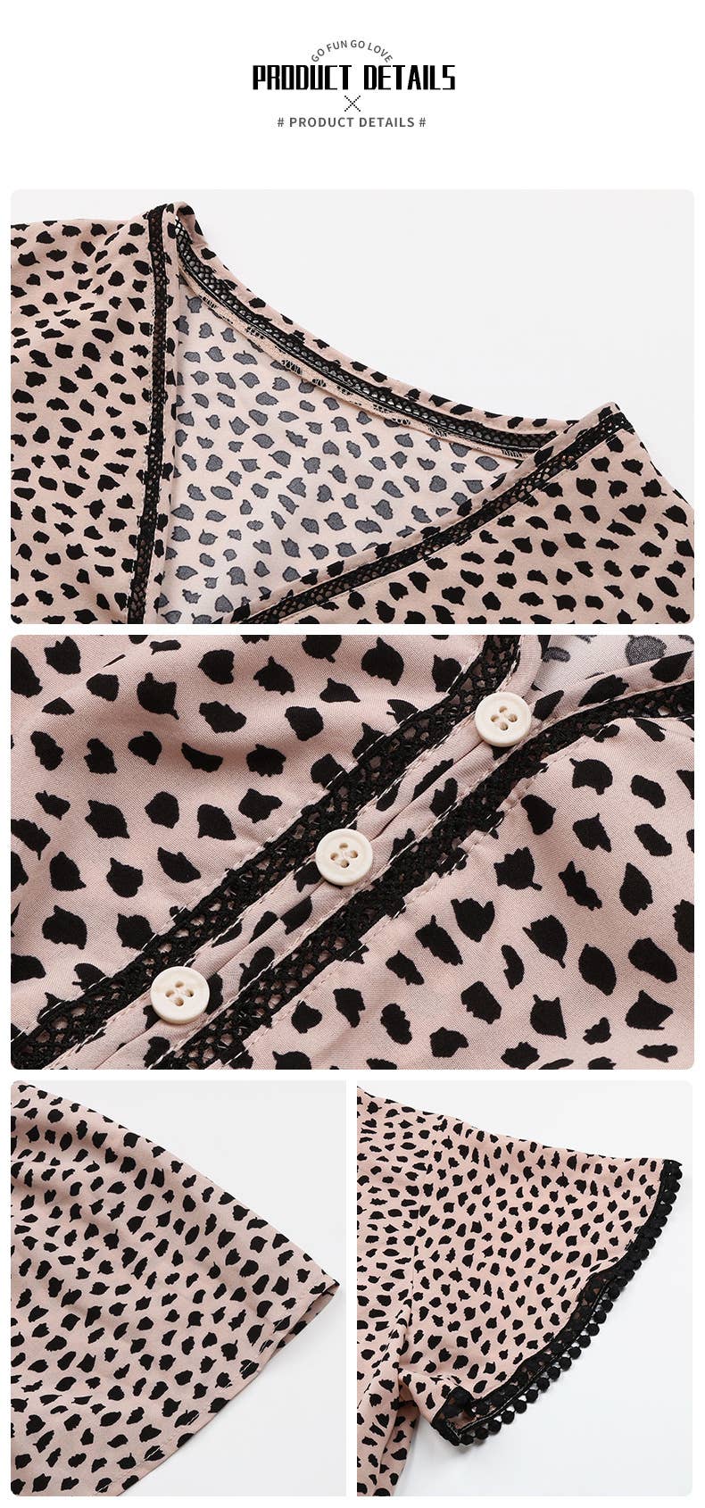 SHORT SLEEVE LEOPARD PRINT MID-LENGTH DRESS