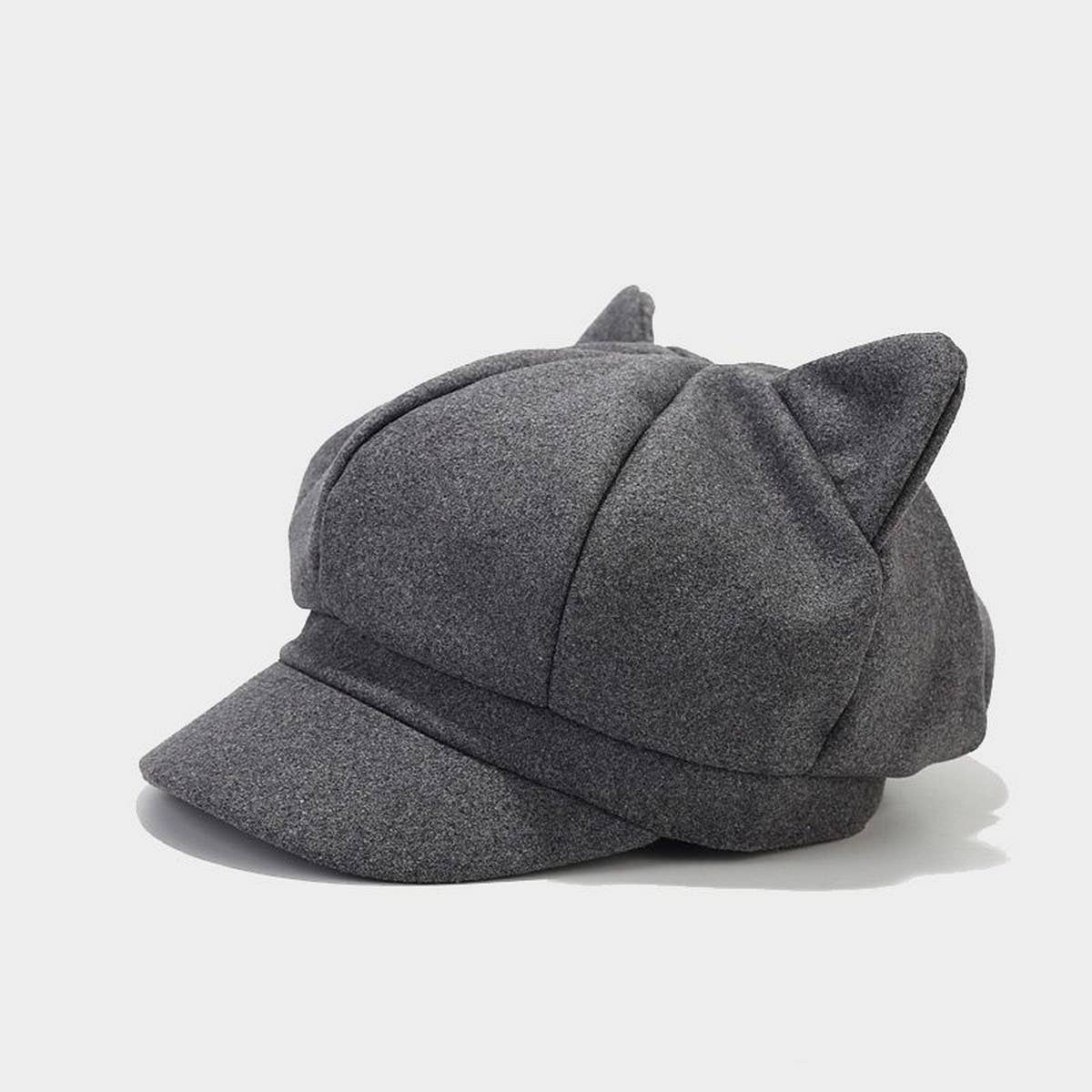 CWAH3162_RETRO CUTE CAT EAR BERET