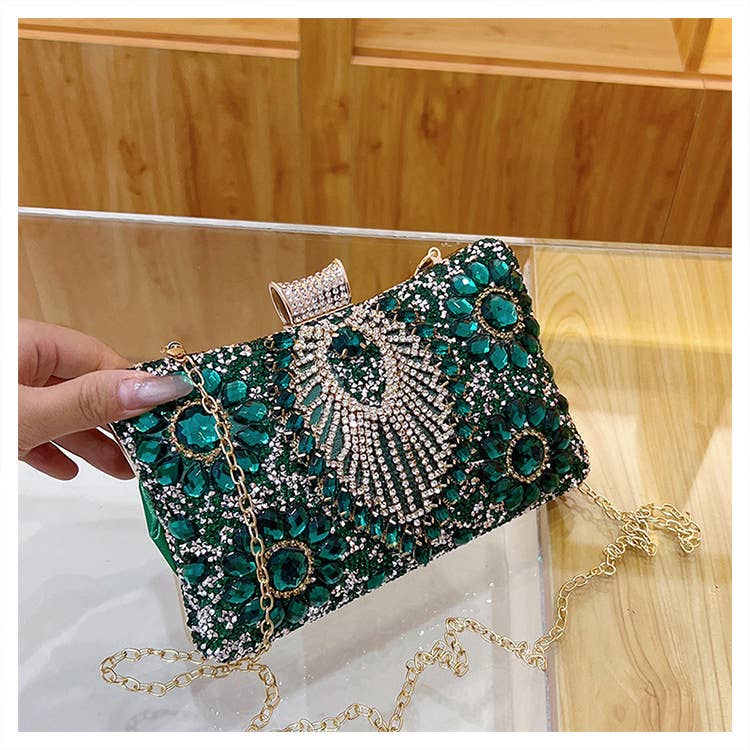 Fashionable rhinestone retro single-shoulder bag