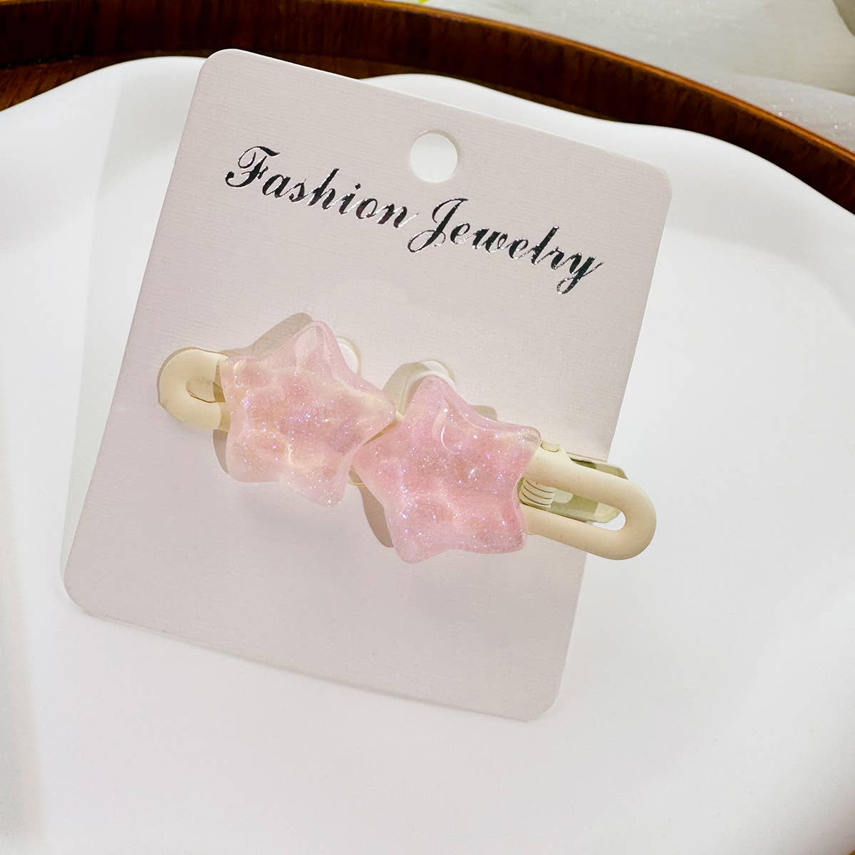 Cute transparent five-pointed star hair clips