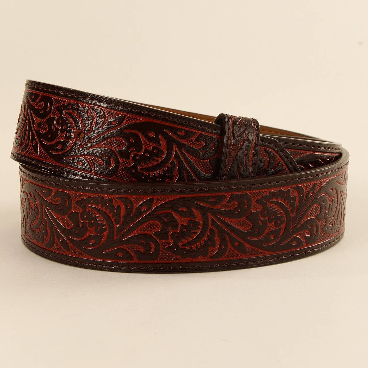 VINTAGE EMBOSSED DISTRESSED WESTERN BELT