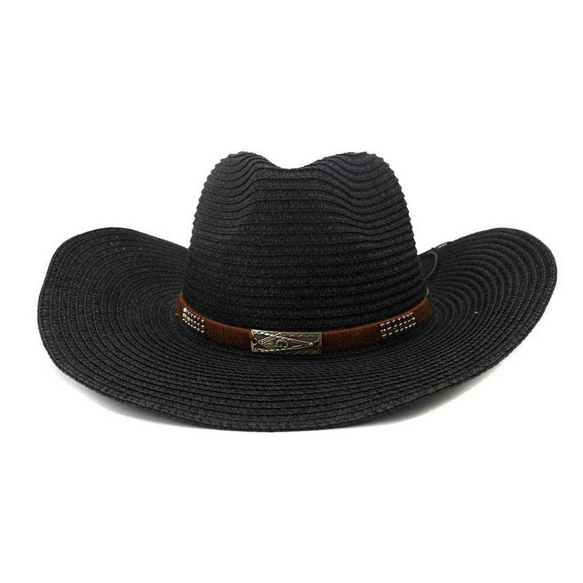 SEASIDE BEACH SUN PROTECTION DENIM STRAW HAT_CWAH1256