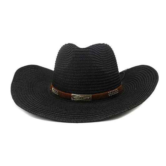 SEASIDE BEACH SUN PROTECTION DENIM STRAW HAT_CWAH1256