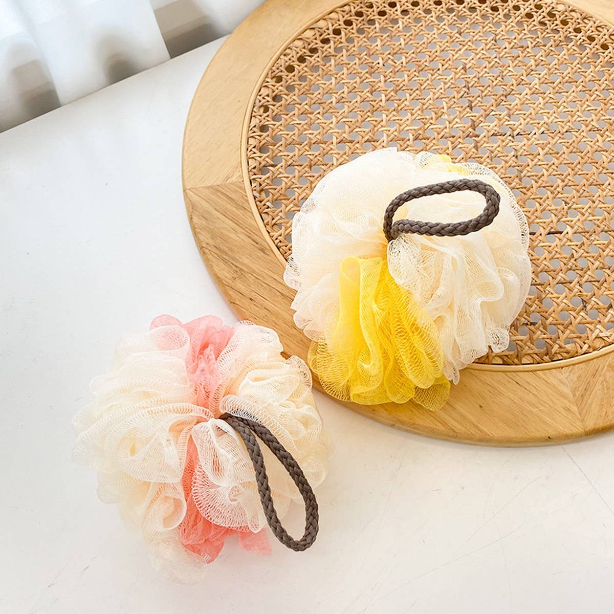 BATH POUF50G THREE-IN-ONE TWO-COLOR LARGE BATH POUF_CWMM3380