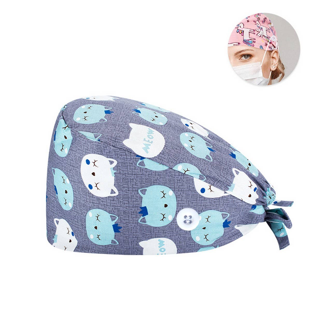 SCRUB CAP SURGICAL CAP WITH BUTTONS DOCTOR CAP_CWAH3326