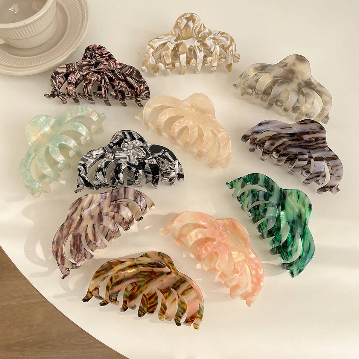 Vintage Pumpkin Acetate Hair Claw Clip for Women