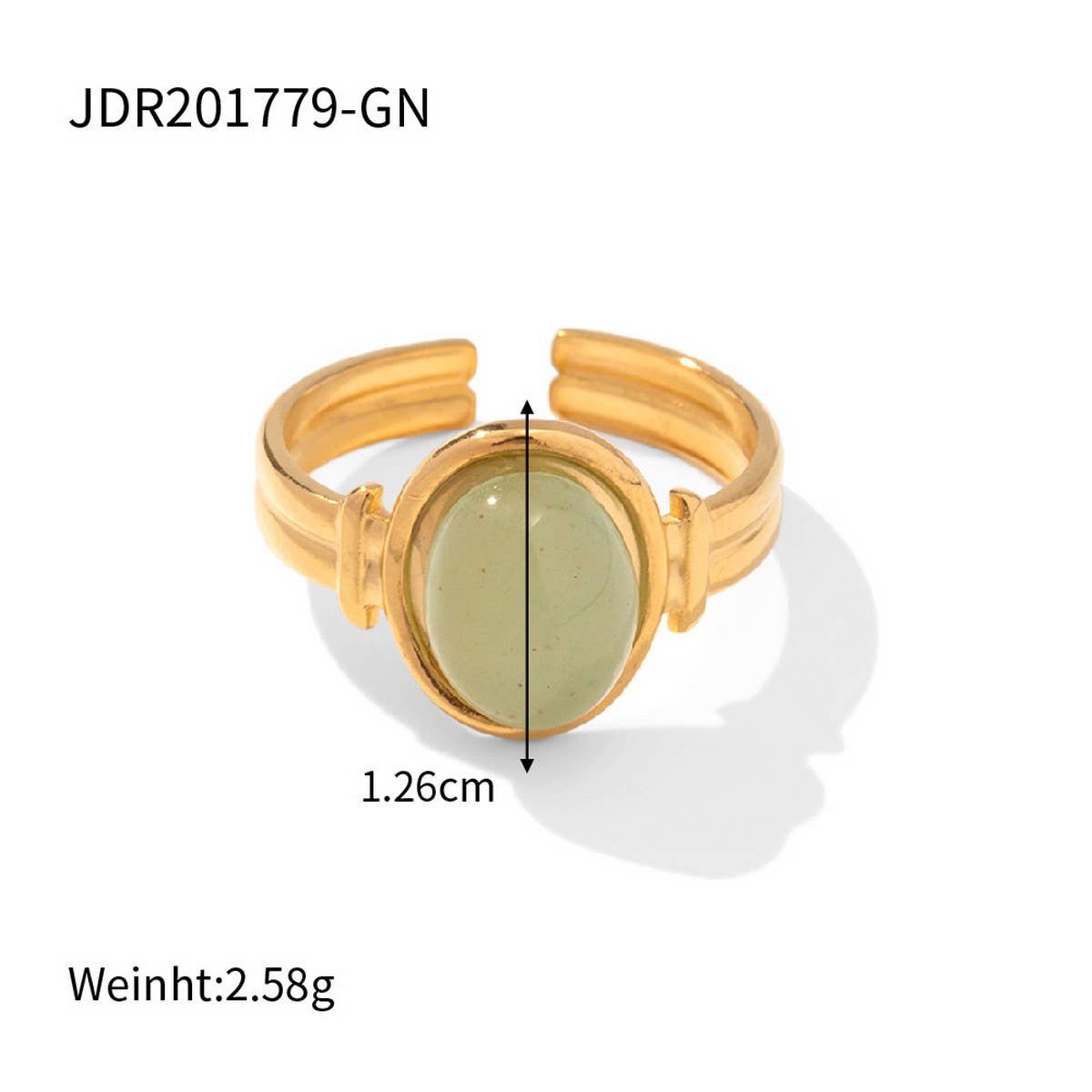 INLAID NATURALSTONE STAINLESS STEEL OPEN RINGS