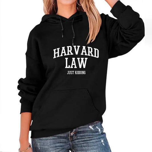 WOMEN HARVARD PRINTING HOODED LONG SWEATSHIRT_CWOHOL0320
