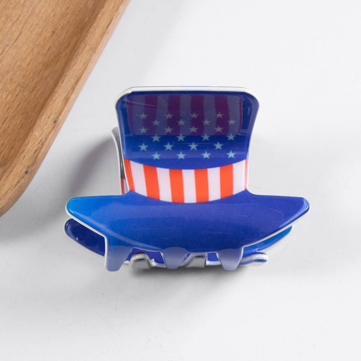 CWAHA1236_4TH OF JULY FLAG PRINT HAIR CLAW CLIP